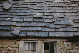 Broken tiles on a roof